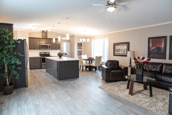 Delaney Modular Home - Kitchen, Dining Room And Living Room - Show Home Model