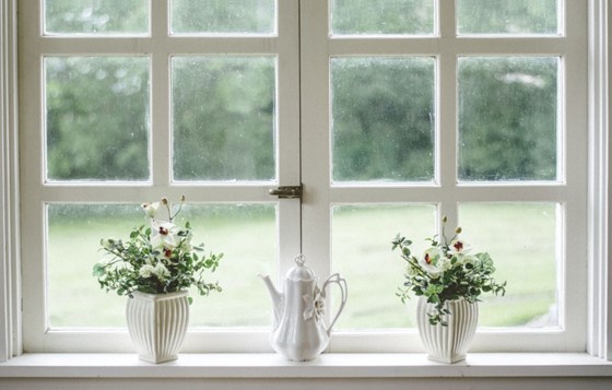 a picture containing windows, planter pots and outside view